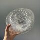 Pair of transparent round glass wall lights