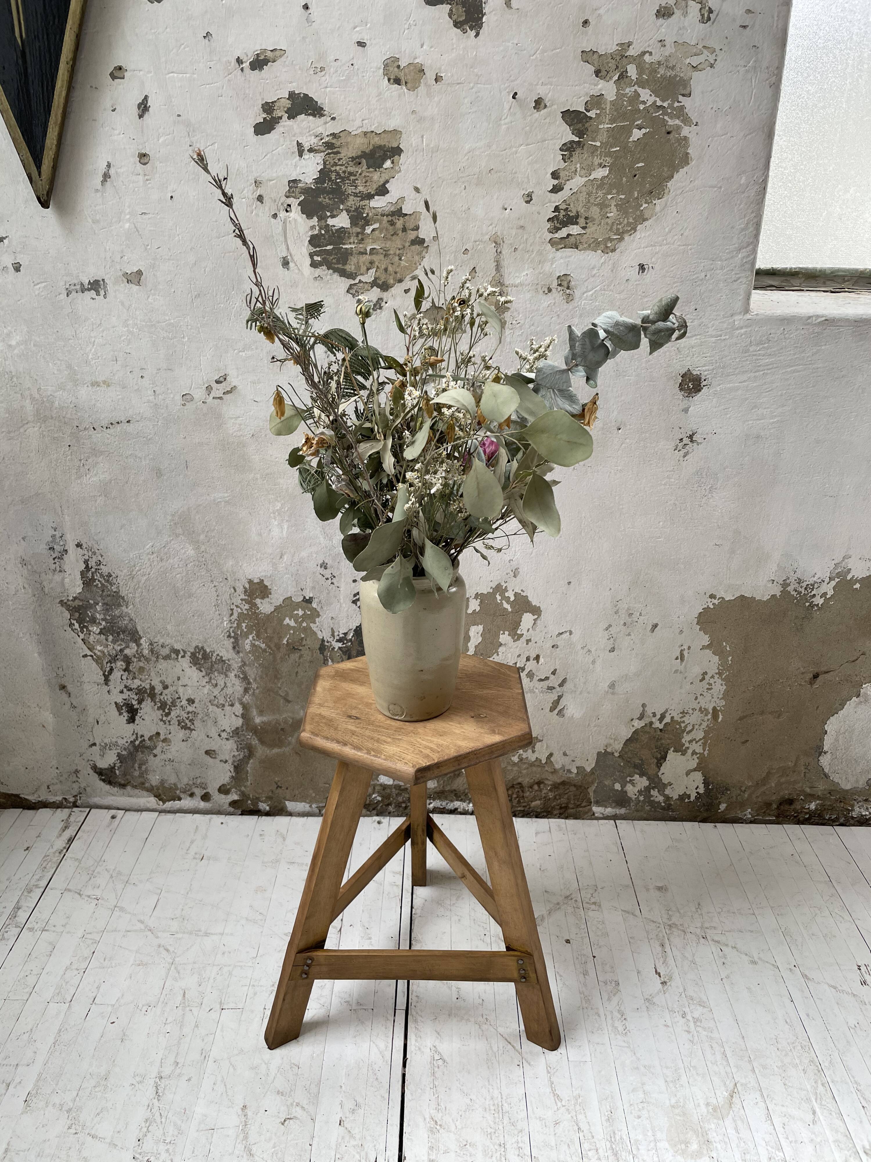 Oak tripod stool