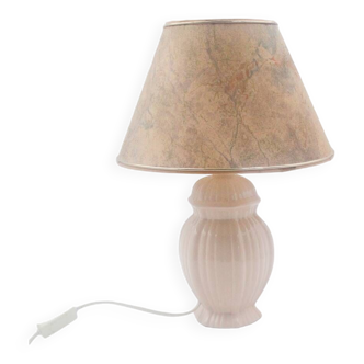 Pink lamp with marbled shade from the 80s