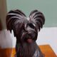 Mid 20th century wooden bookends with carved sitting dogs