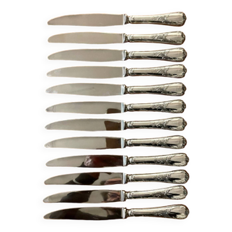 Christofle 12 grands couteaux modèle marly 24,5 cm