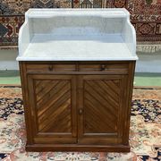 Toilet furniture in pitch pine and marble top - 30s