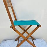 Folding fisherman's chair in wood and fabric