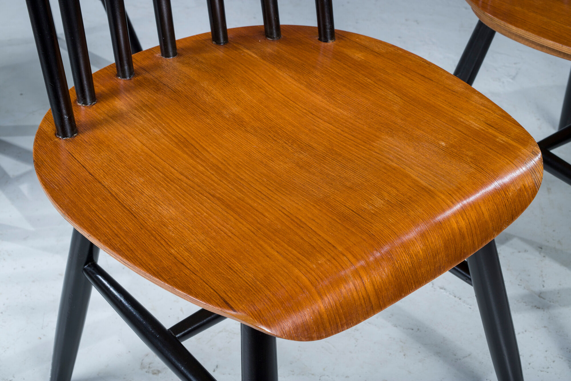 French Fanett Beech and Teak Chairs by Ilmari Tapiovaara, 1960s, Set of 6