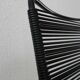 Paire de chaises spaghetti scoubidou noires années 70