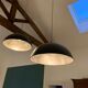 Set of 2 metal hanging lamps