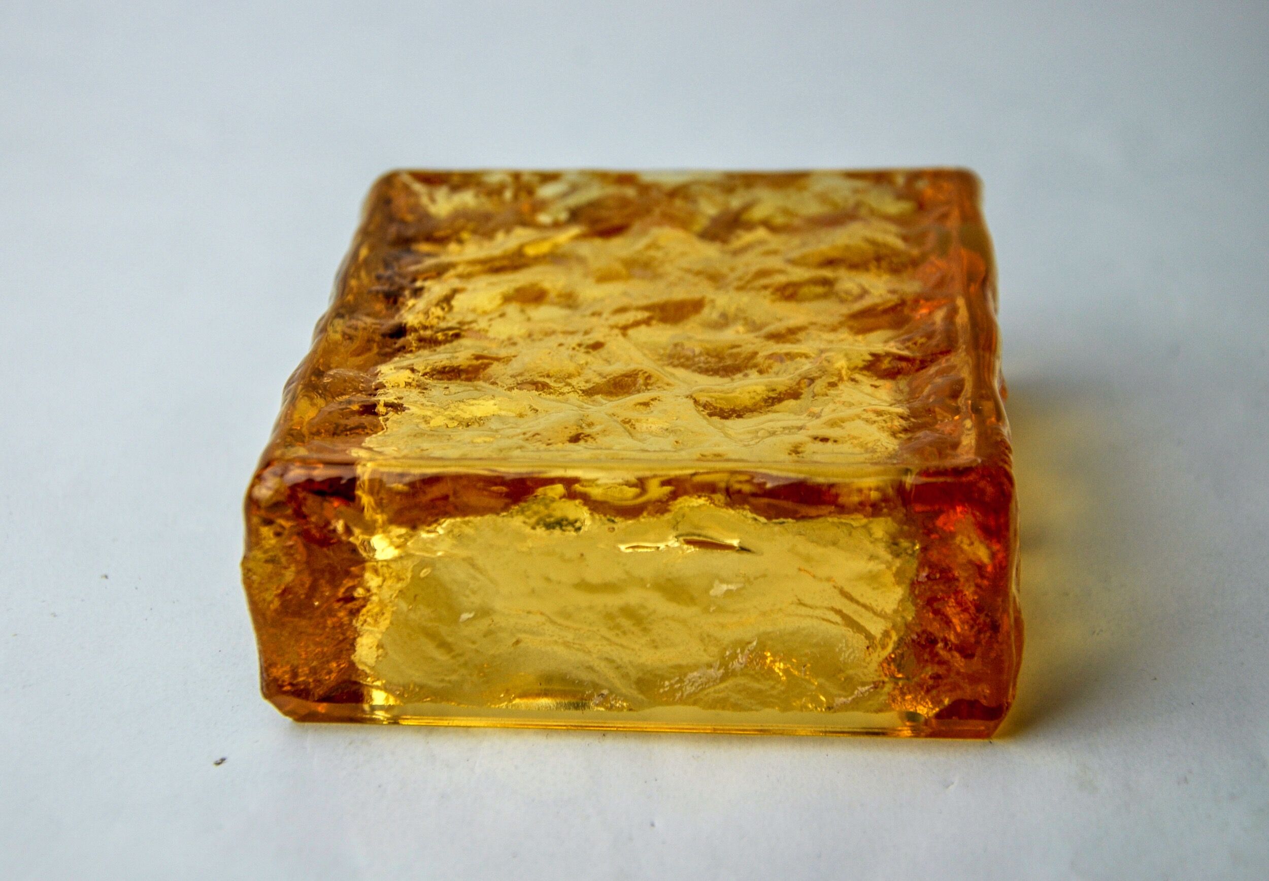 Cendrier orange par Antonio Imperatore, verre de murano, italie, 1970