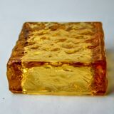 Orange ice cube ashtray by Antonio Imperatore, murano glass, Italy, 1970