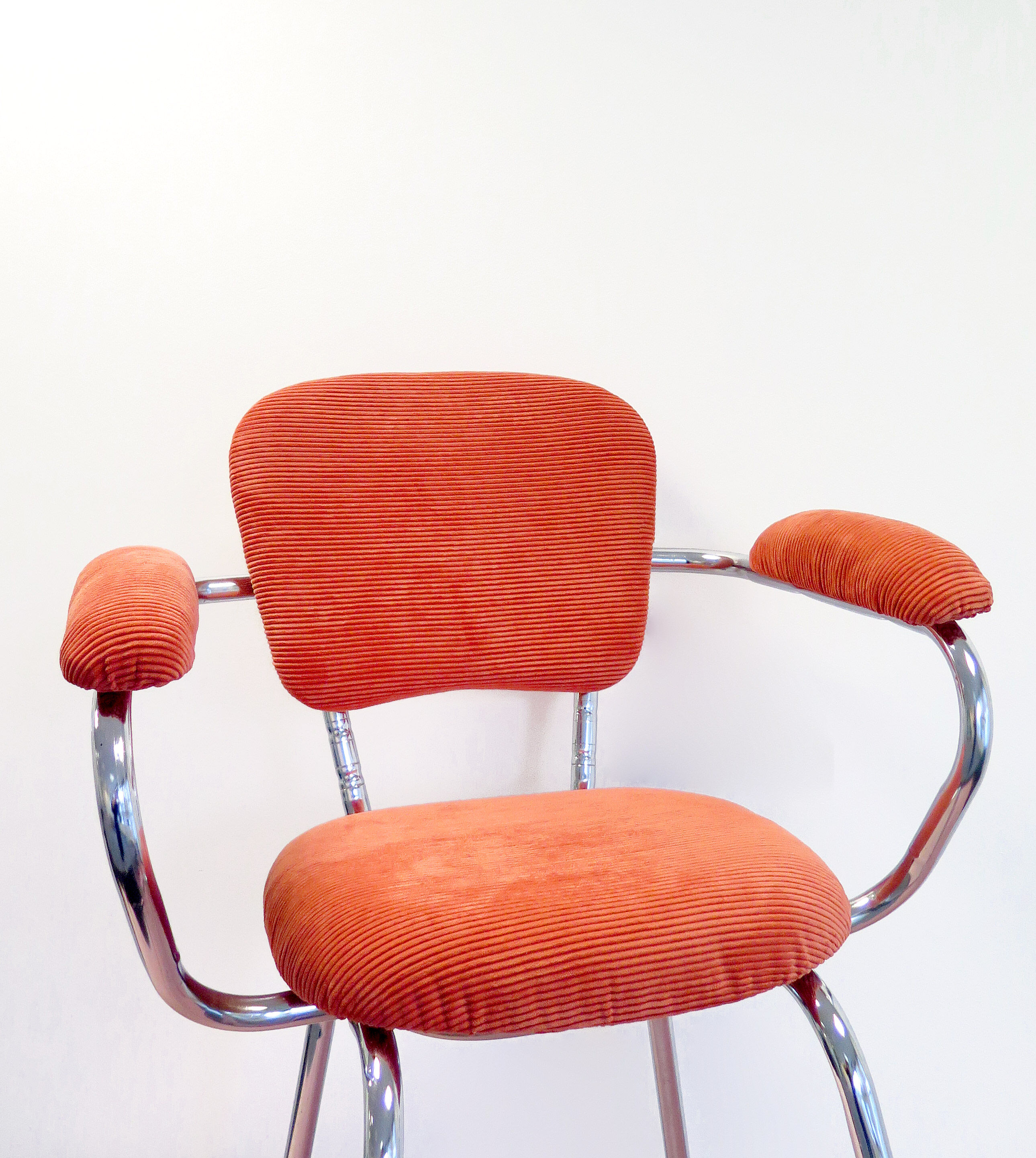 Re-carpeted vintage chair