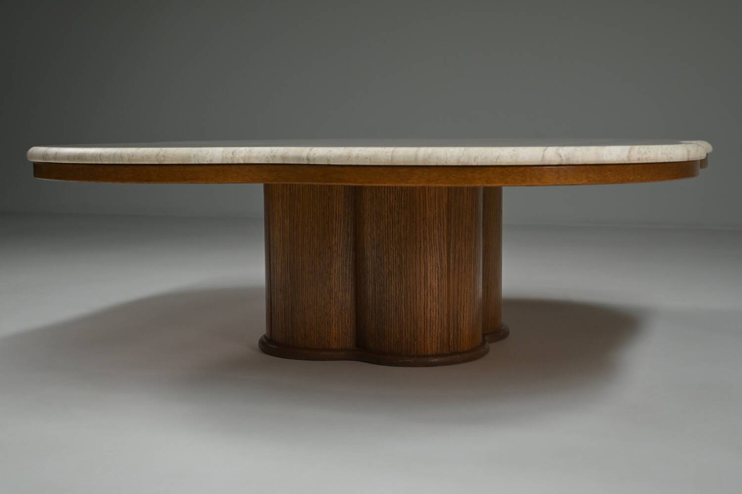 Travertine clover coffee table, 1970s Italy.