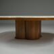 Travertine clover coffee table, 1970s Italy.