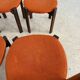 Set of 6 Girsberger Scandinavian style chairs from the 70s, vintage, solid wood, original fabric