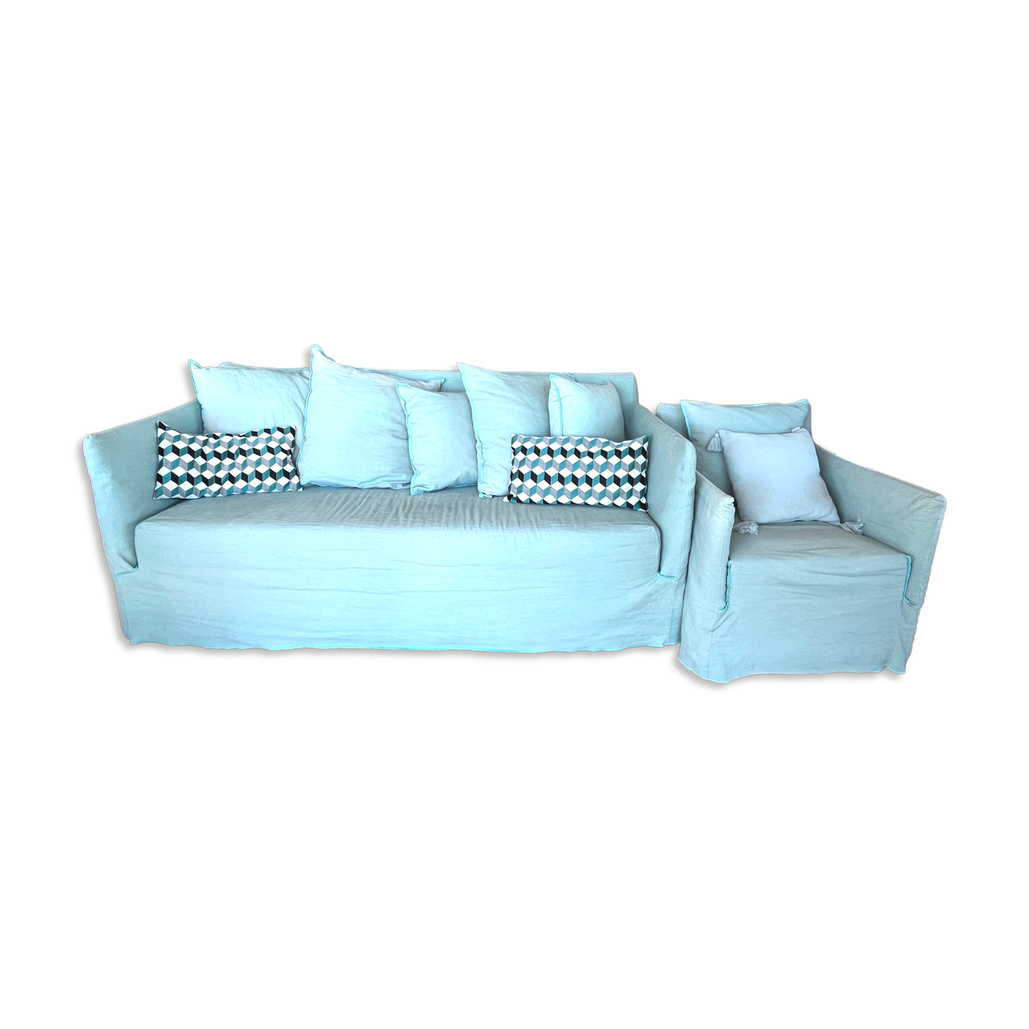 Gervasoni ghost sofa + covers + matching armchair