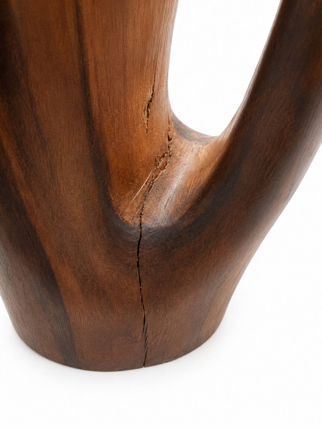 Sculptural modernist pitcher / vase made from solid monoxyle wood, Alexandr style.
