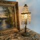 Lampe  pampilles et laiton doré  H 30 cm
