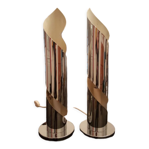 Paire de lampes flammes