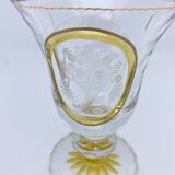 Engraved bohemian crystal vase