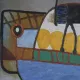 Large-scale “Le Regard” oil painting after Karel Appel, Netherlands, 1990s
