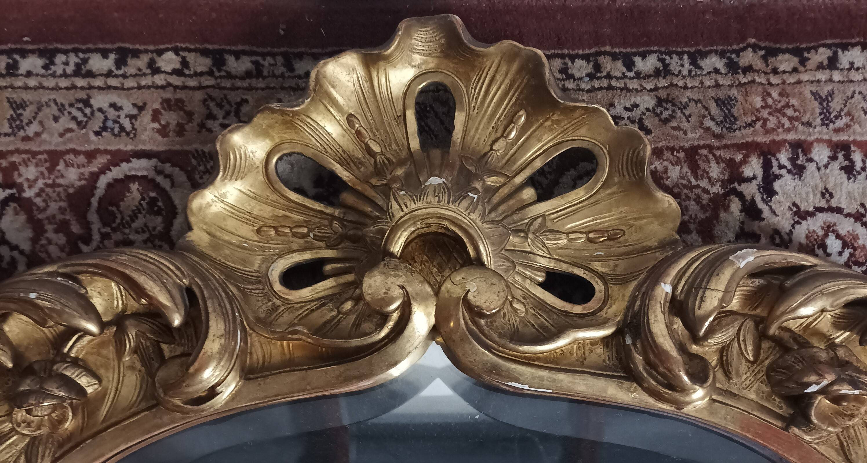 Louis XV style gilded carved wooden mirror