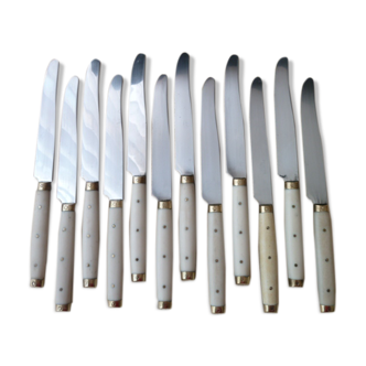Set of 12 vintage table knives AP 57 Stainless steel and bakelite