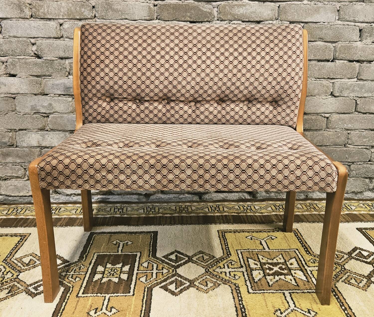 Scandinavian 2-seater bench 1970 vintage