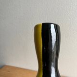 Vintage Vallauris two-tone black and yellow earthenware vase