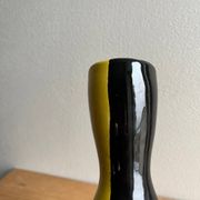 Vintage Vallauris two-tone black and yellow earthenware vase