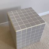 Cube end table with mosaic tiles