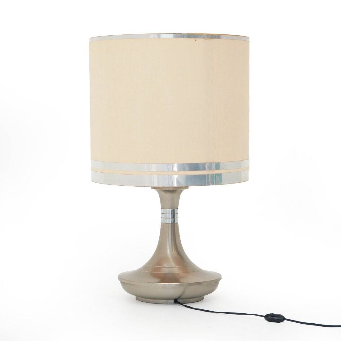 Metal table lamp with fabric shade, 1970s