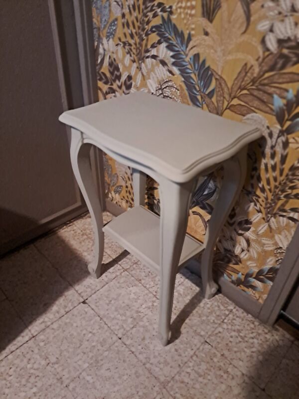 Console en bois peint coloris gris avec un plateau inférieur 1920