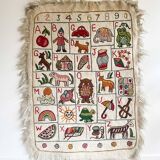 Vintage alphabet wall rug