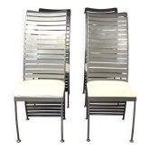 Ensemble de 4 chaises en acier, 1980