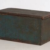 Petit coffre ancien patinée bleu cobalt (c.1920) #74