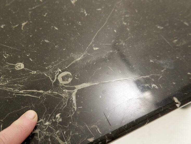 Mid-century modern Black marble square coffee table - 1970s