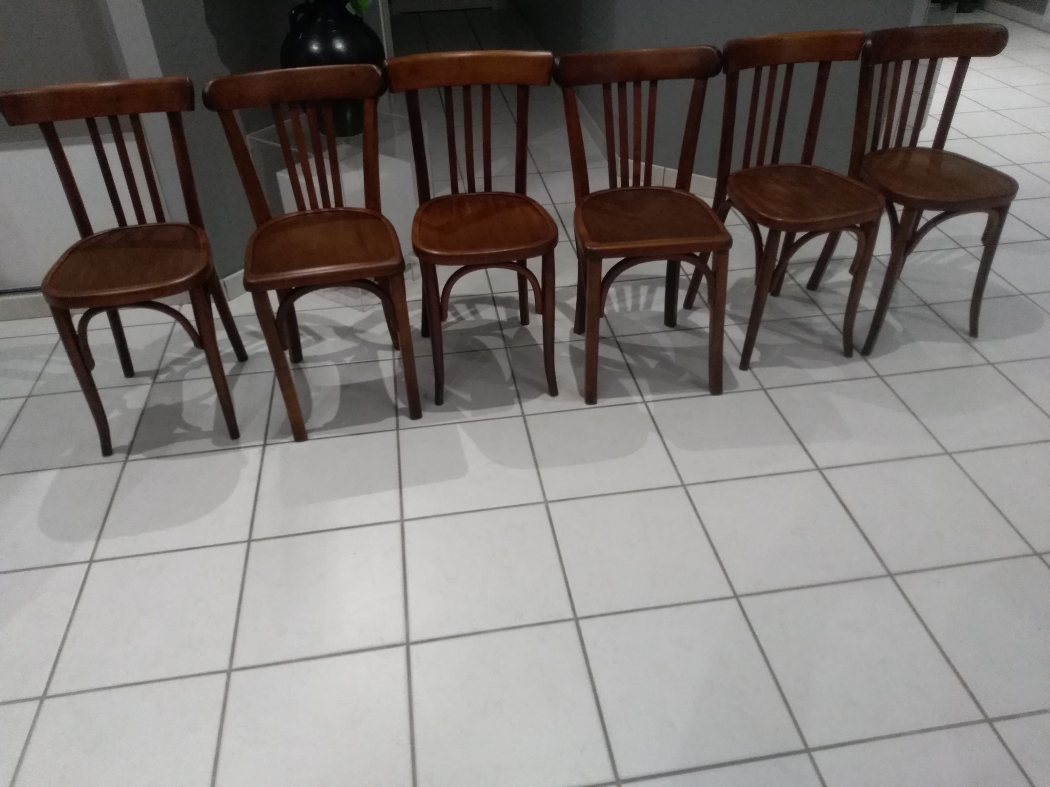 Suite de 6 chaises de bistrot Luterma année 1950