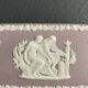Pink "jasperwaer" biscuit box signed Wedgwood