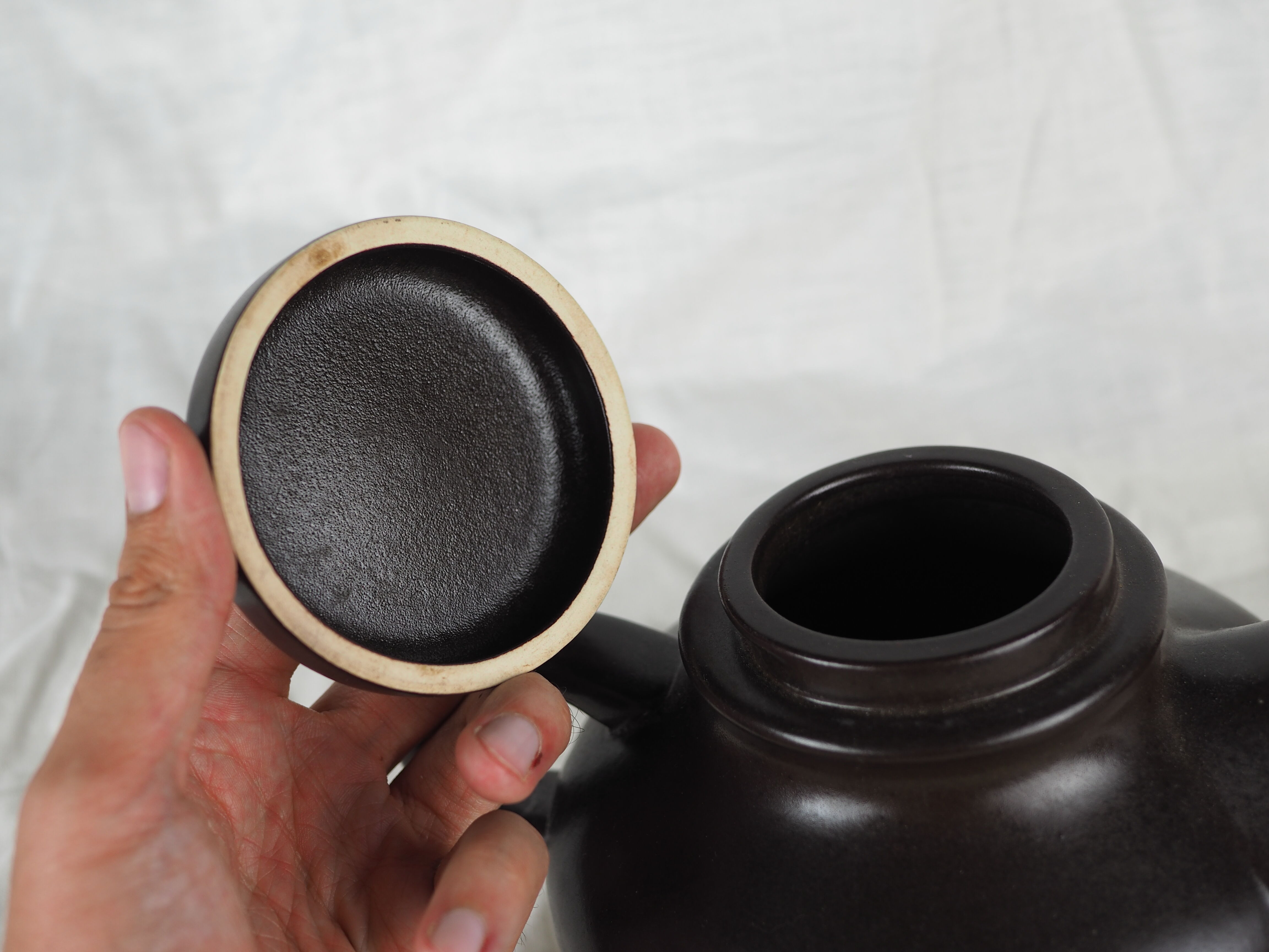 Black teapot - Gresline, Franco Pozzi, Italian design - 1970s