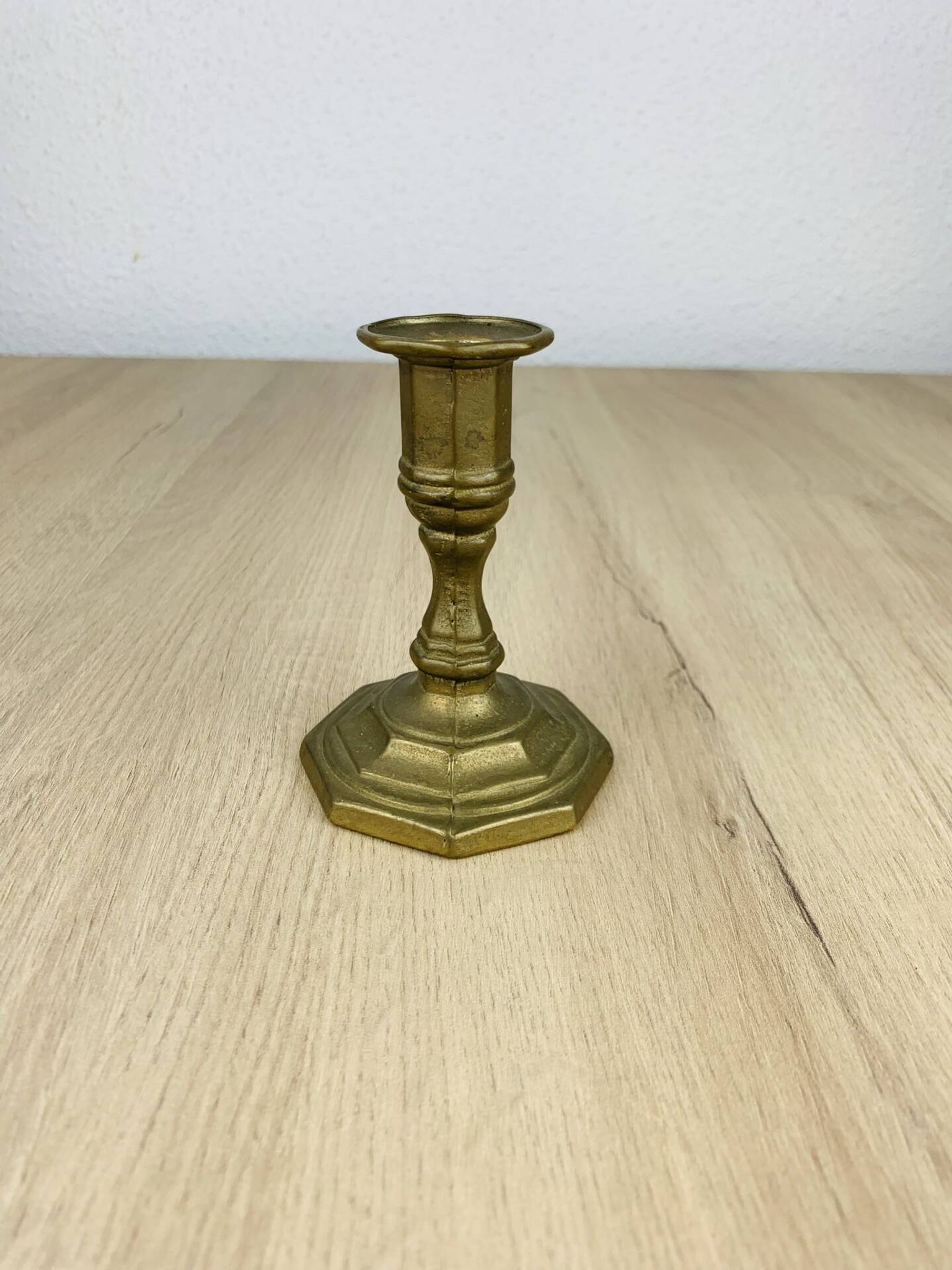 Vintage gold-plated brass candlestick