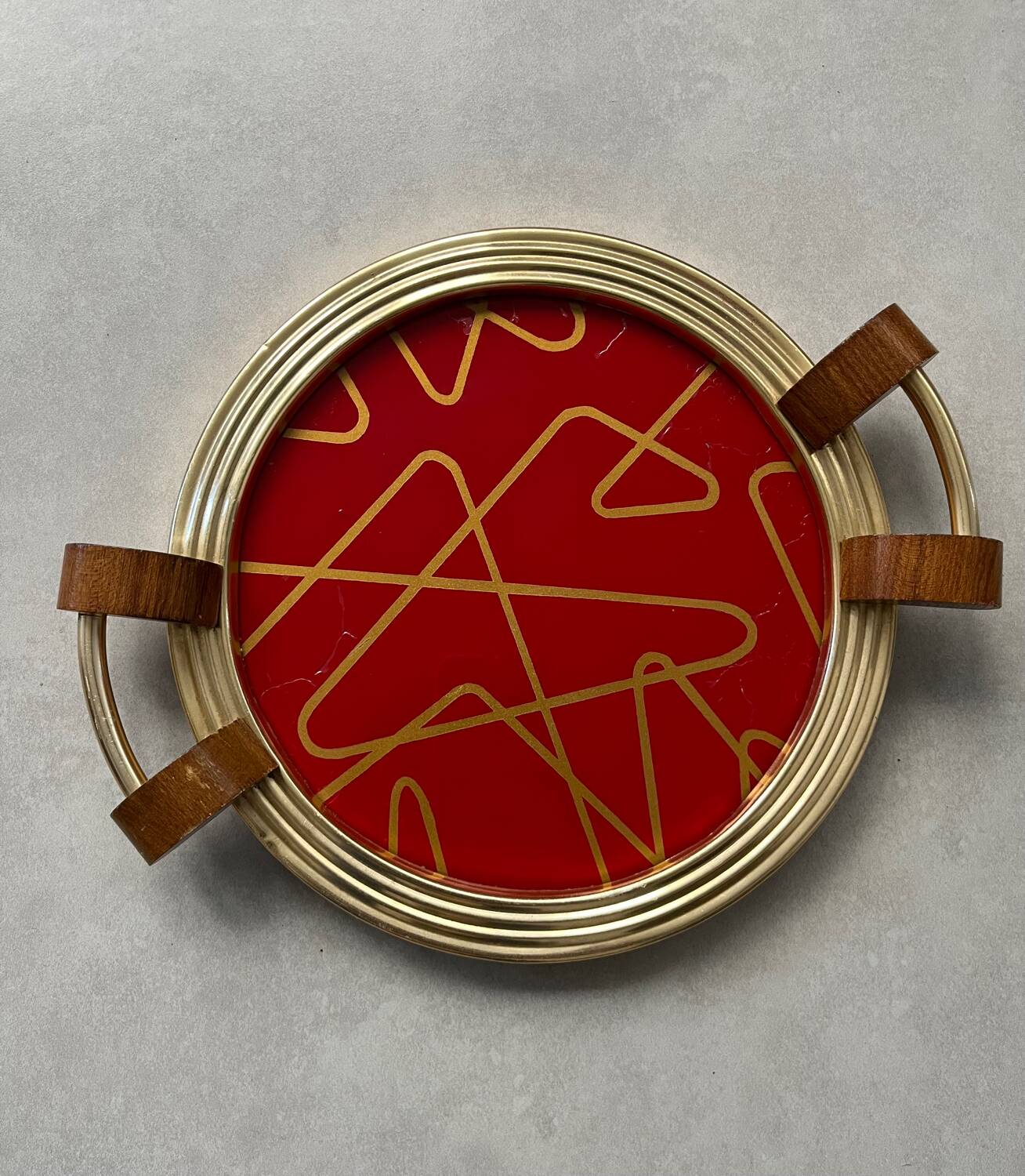 Small graphic trays from the 1950s.