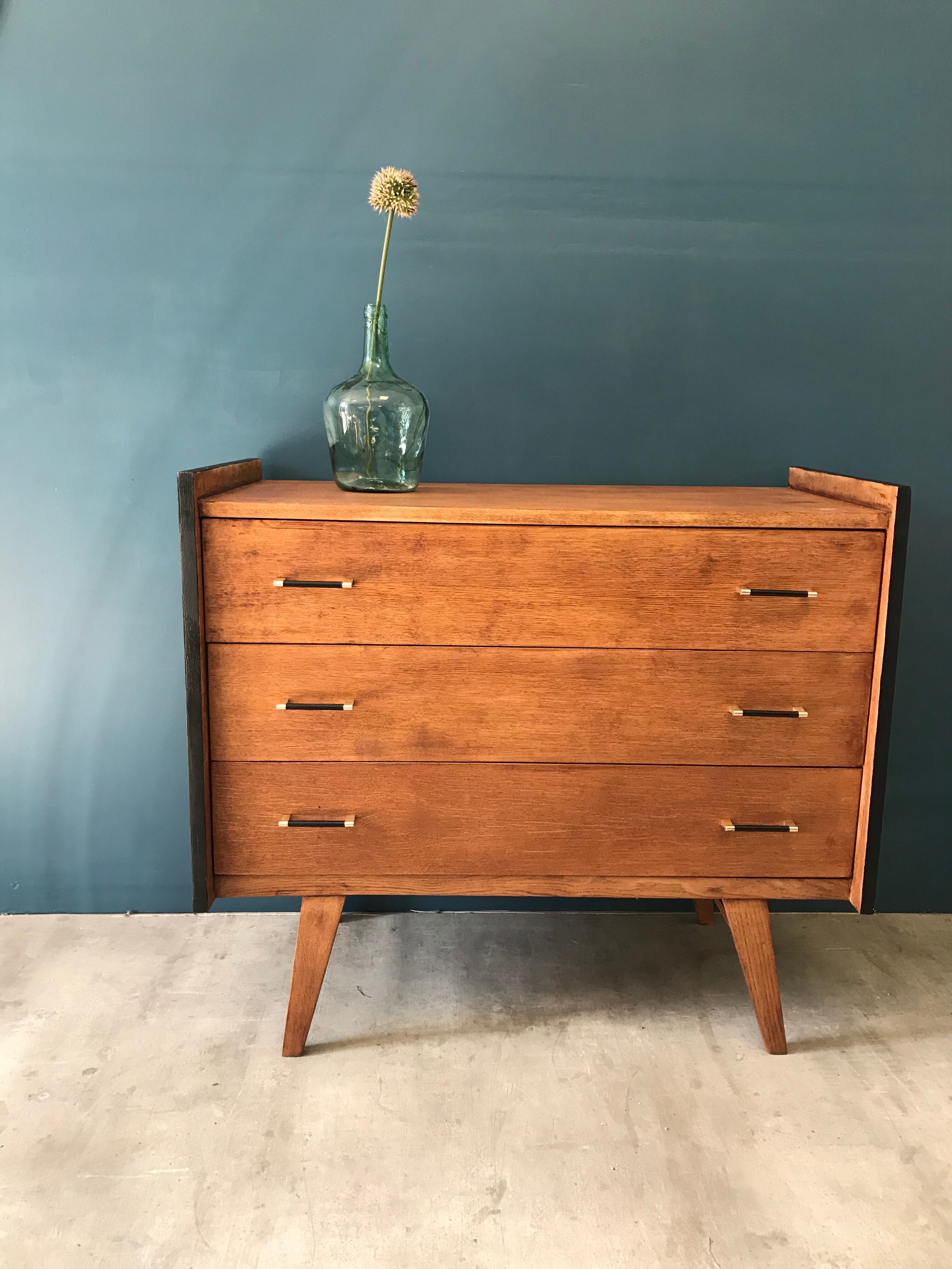 Vintage chest of drawers with compass feet