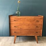 Vintage chest of drawers with compass feet