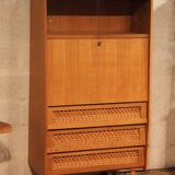 Vintage wicker rattan secretary desk