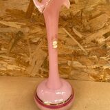 Old Pink Opaline Soliflore Vase + Vintage Gold & Camé Decor