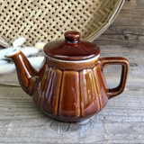 Vintage brown ceramic teapot