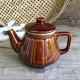 Vintage brown ceramic teapot