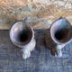Pair of Beige Ceramic Soliflore Vases Vintage France #D889