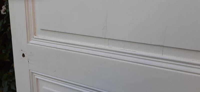 Communication door h216.5x87cm old paneled, molded