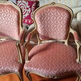Fauteuils cabriolets (style Louis XV) en velours