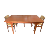 Teak dining room table with extensions by Jean Tricoire & Robert Vecchione - 1960s