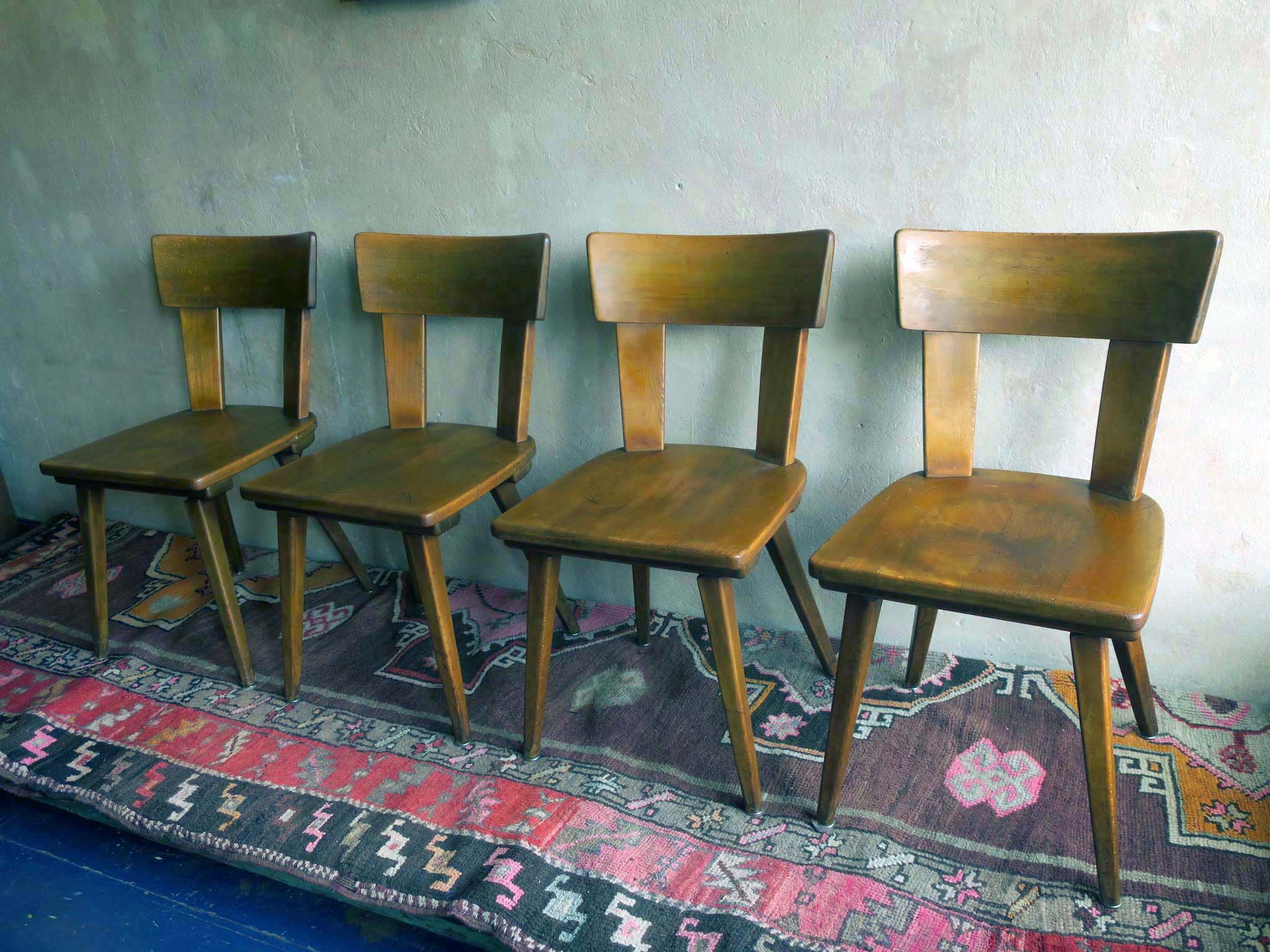 Set of four Brutalist chairs 1940s-1950s